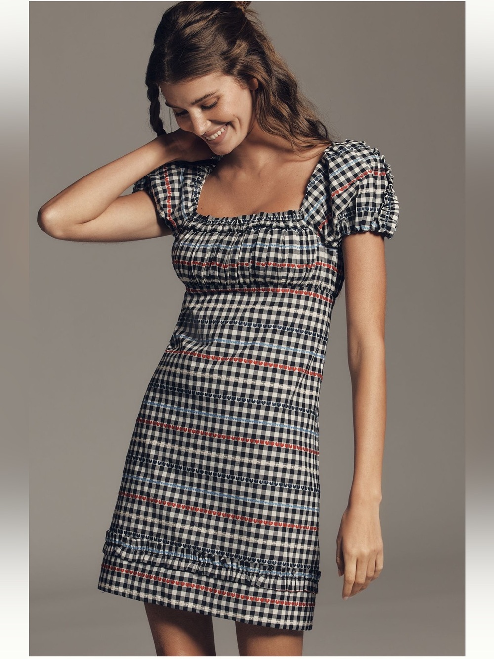 Anthropologie Maeve Gingham Ruffle Dress